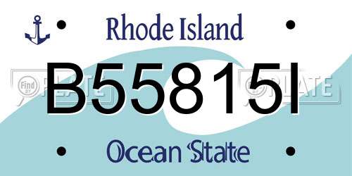 B55815I Rhode Island License Plate