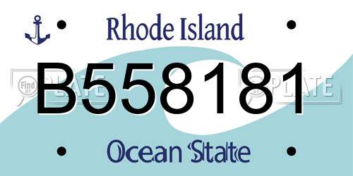 B558181 Rhode Island License Plate
