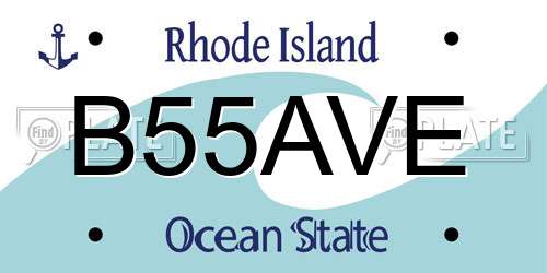 B55AVE Rhode Island License Plate