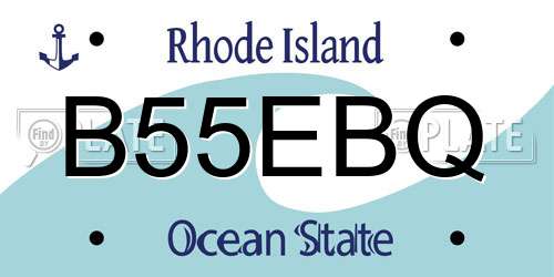 B55EBQ Rhode Island License Plate