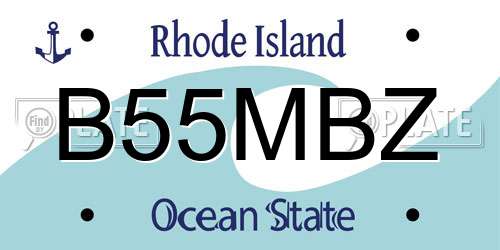B55MBZ Rhode Island License Plate