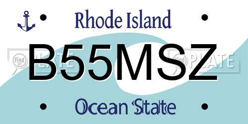 B55MSZ Rhode Island License Plate