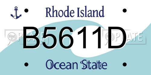 B5611D Rhode Island License Plate