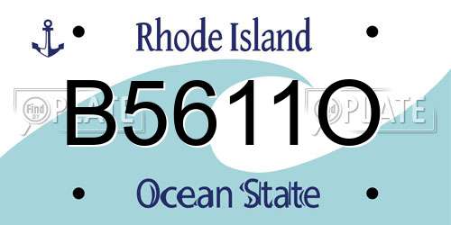 B5611O Rhode Island License Plate