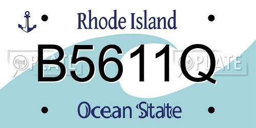 B5611Q Rhode Island License Plate