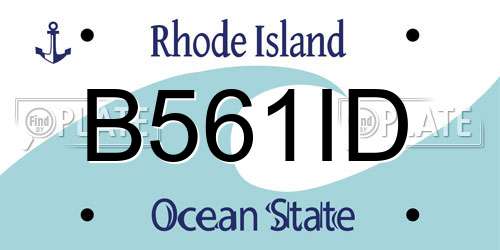 B561ID Rhode Island License Plate