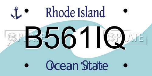 B561IQ Rhode Island License Plate