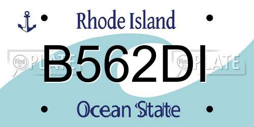 B562DI Rhode Island License Plate