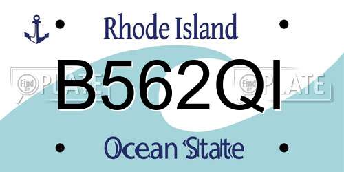 B562QI Rhode Island License Plate
