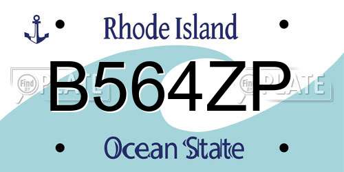 B564ZP Rhode Island License Plate
