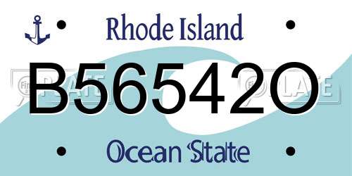 B56542O Rhode Island License Plate