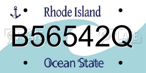 B56542Q Rhode Island License Plate