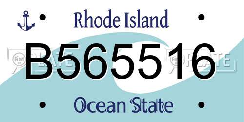 B565516 Rhode Island License Plate