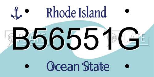 B56551G Rhode Island License Plate