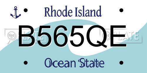 B565QE Rhode Island License Plate