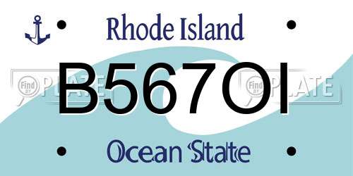 B567OI Rhode Island License Plate