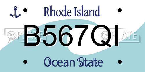 B567QI Rhode Island License Plate