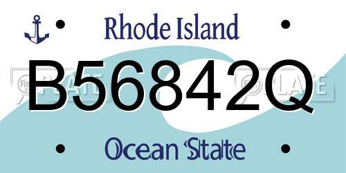 B56842Q Rhode Island License Plate