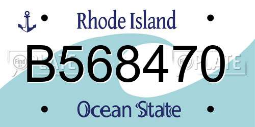 B568470 Rhode Island License Plate