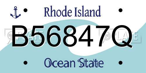 B56847Q Rhode Island License Plate
