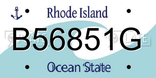 B56851G Rhode Island License Plate