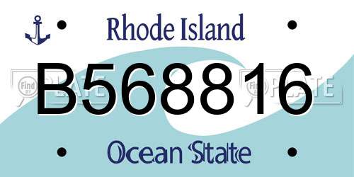 B568816 Rhode Island License Plate