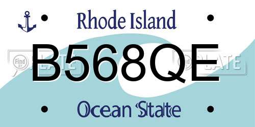 B568QE Rhode Island License Plate