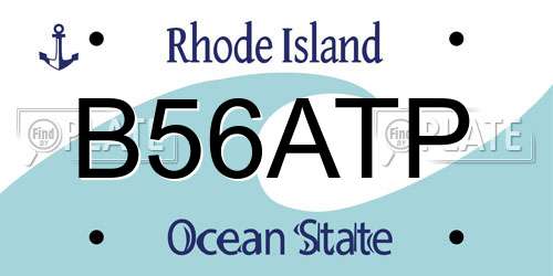 B56ATP Rhode Island License Plate