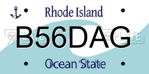 B56DAG Rhode Island License Plate