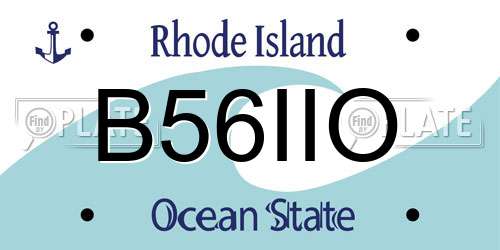 B56IIO Rhode Island License Plate