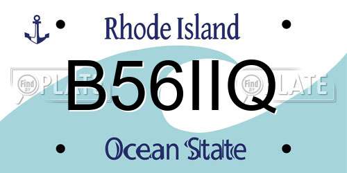 B56IIQ Rhode Island License Plate