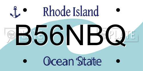 B56NBQ Rhode Island License Plate