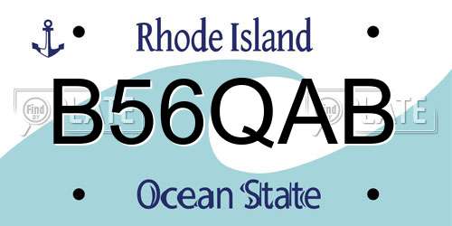 B56QAB Rhode Island License Plate