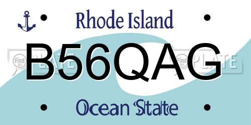 B56QAG Rhode Island License Plate