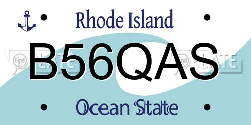 B56QAS Rhode Island License Plate
