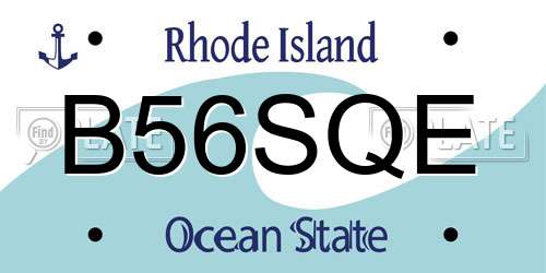 B56SQE Rhode Island License Plate