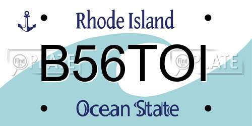 B56TOI Rhode Island License Plate