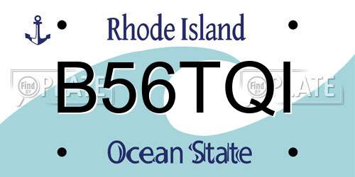 B56TQI Rhode Island License Plate