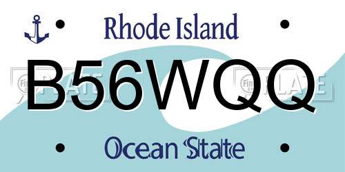 B56WQQ Rhode Island License Plate