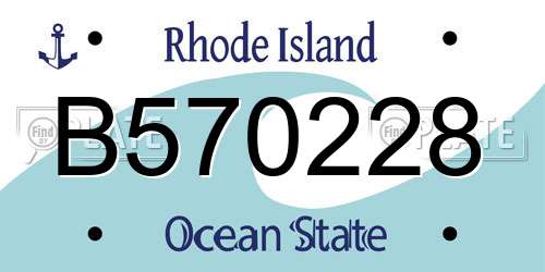 B570228 Rhode Island License Plate