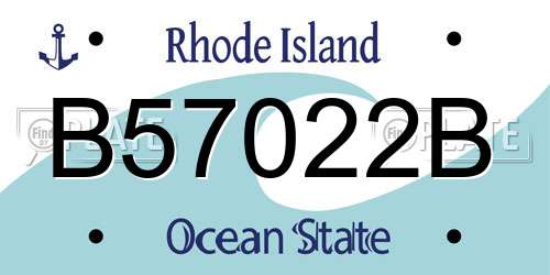 B57022B Rhode Island License Plate