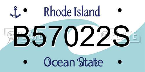 B57022S Rhode Island License Plate