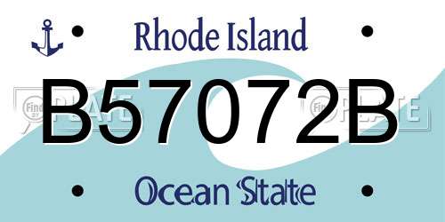 B57072B Rhode Island License Plate
