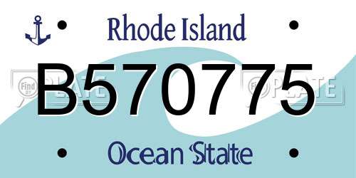 B570775 Rhode Island License Plate
