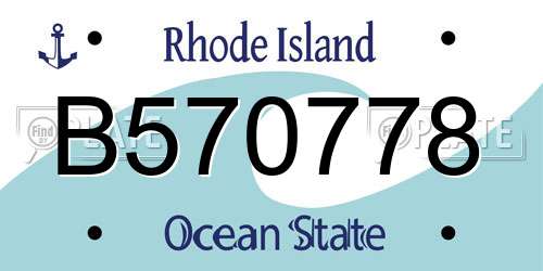 B570778 Rhode Island License Plate