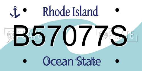 B57077S Rhode Island License Plate