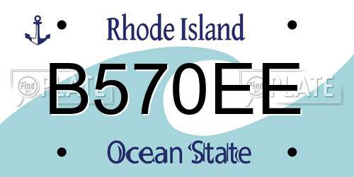 B570EE Rhode Island License Plate