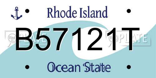 B57121T Rhode Island License Plate
