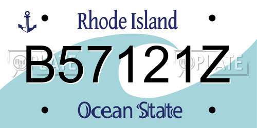 B57121Z Rhode Island License Plate