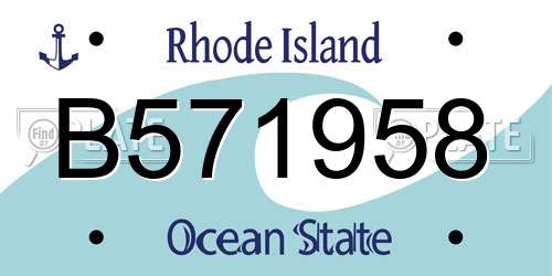 B571958 Rhode Island License Plate